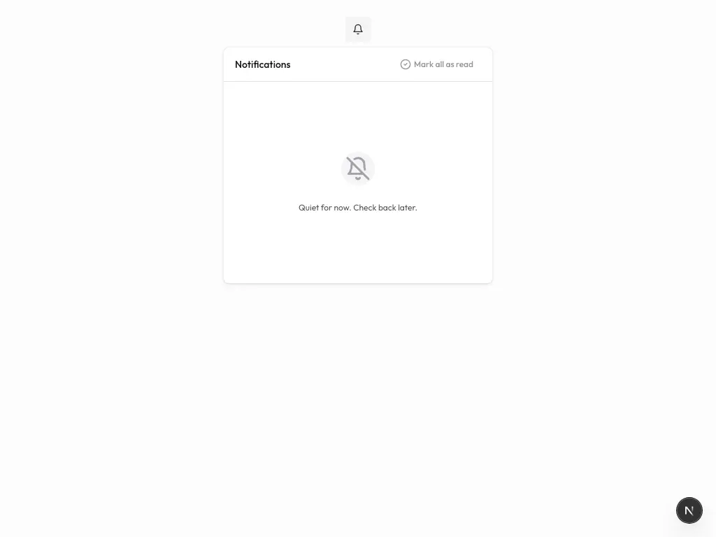 Notification Tray Default Empty State