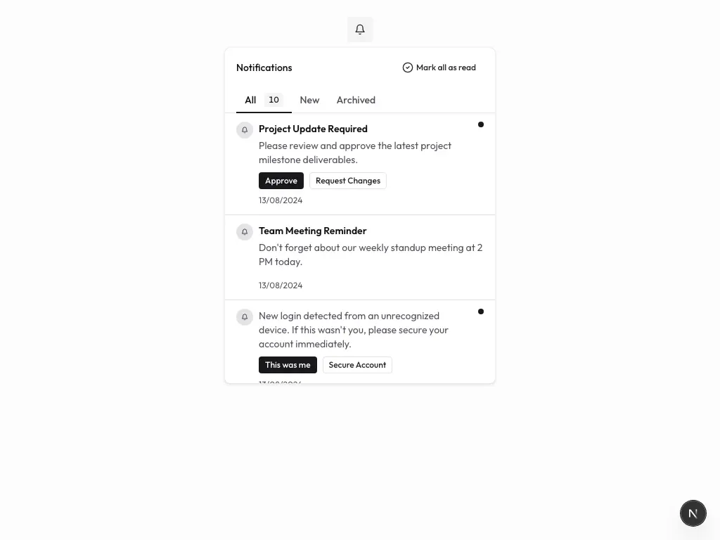 Notification Tray With Tabs Filled