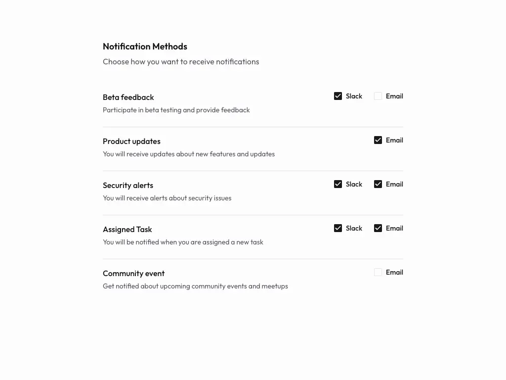 Setting Notification Checkbox